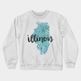 illinois - calligraphy and abstract state outline Crewneck Sweatshirt